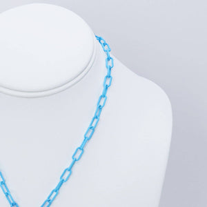 Crystal Heart Blue Link Necklace M12