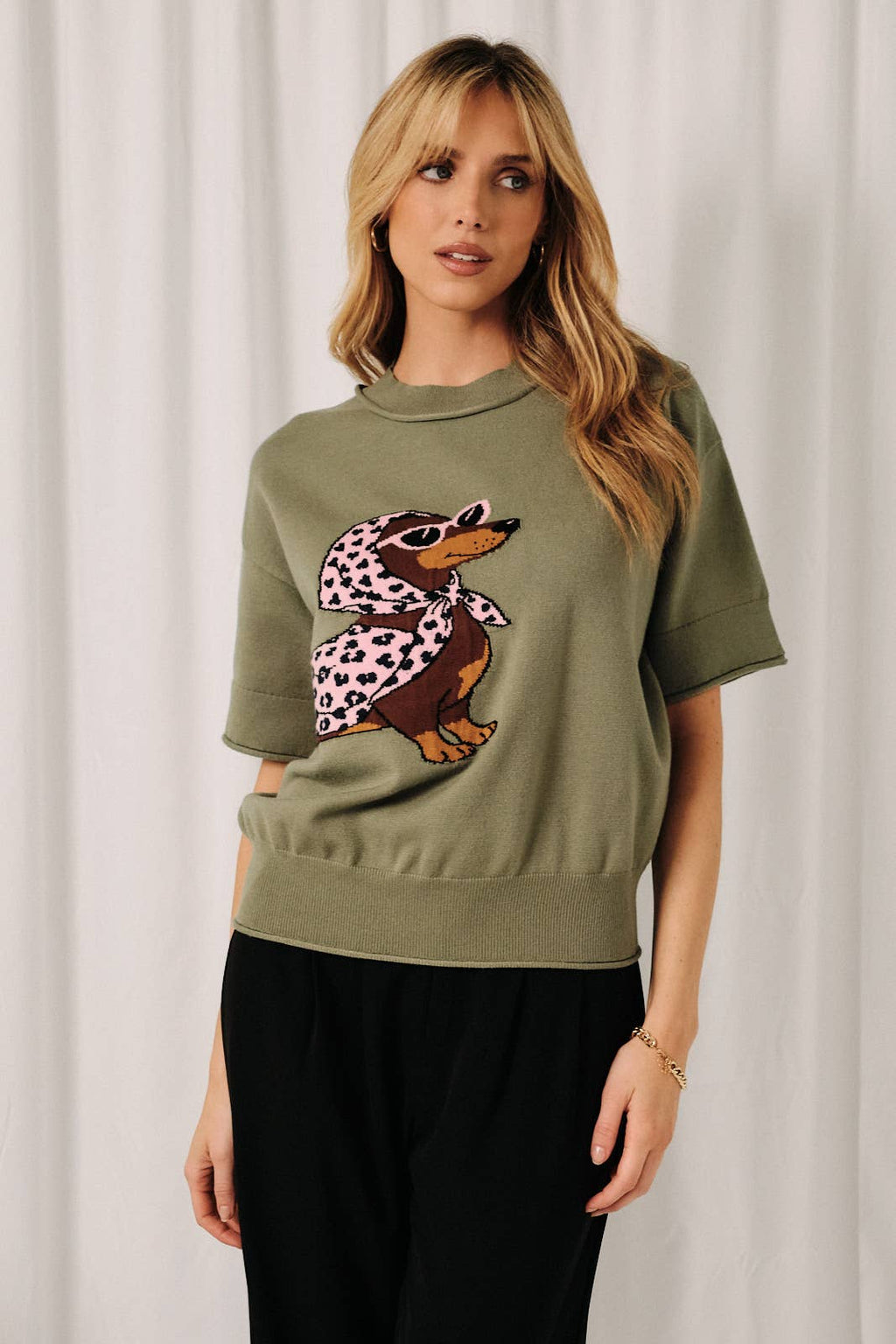 Round Neck Dachshund Sweater