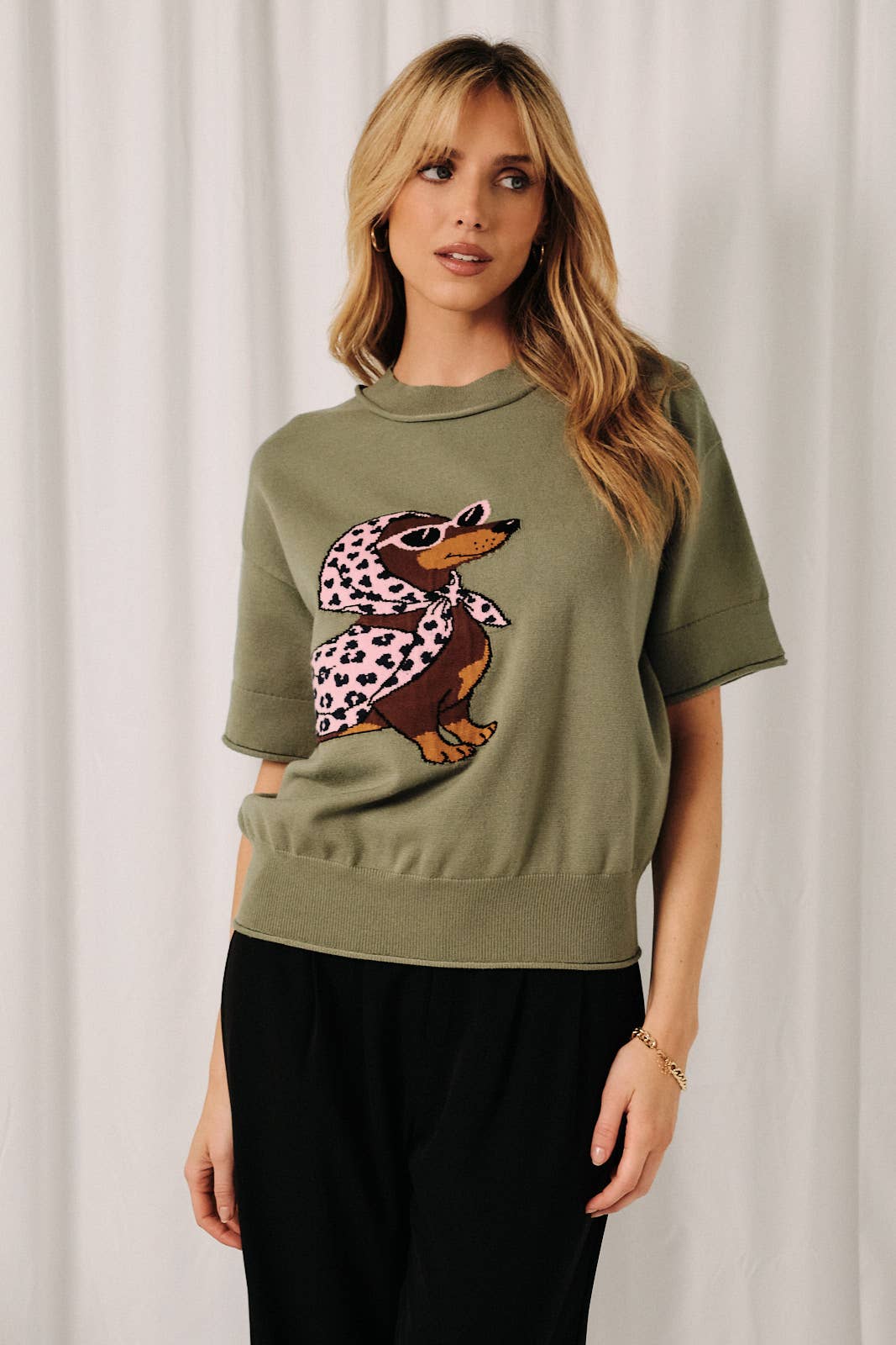 Round Neck Dachshund Sweater
