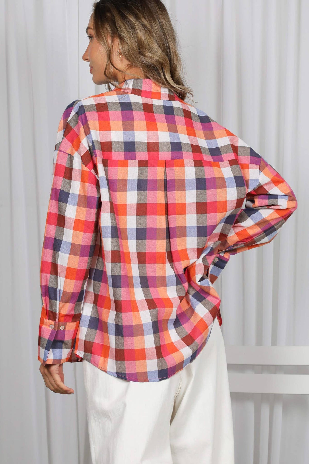 Colorful Long Sleeve Plaid Shirt