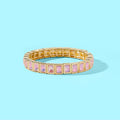 Penelope Stretch Bracelet -  14K Gold-Plated w/Rectangular Pink Amore Stones