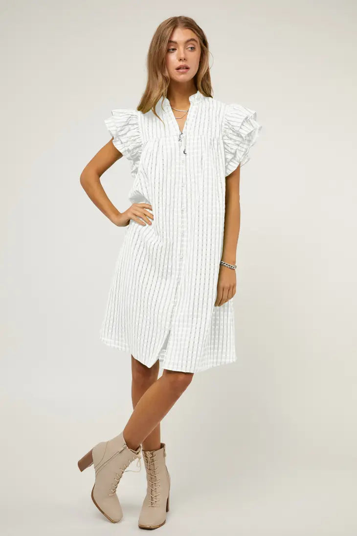 White Checker Texture Dress