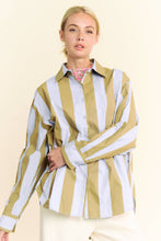 Load image into Gallery viewer, Blue/Camel Stripe Top
