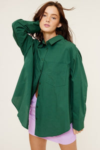 Deep Green Button Down