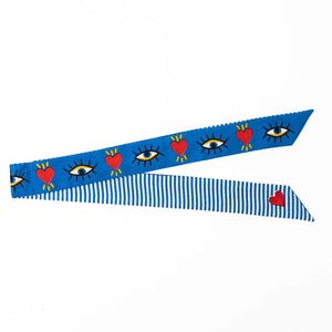 Camile Eye Print Skinny Scarf