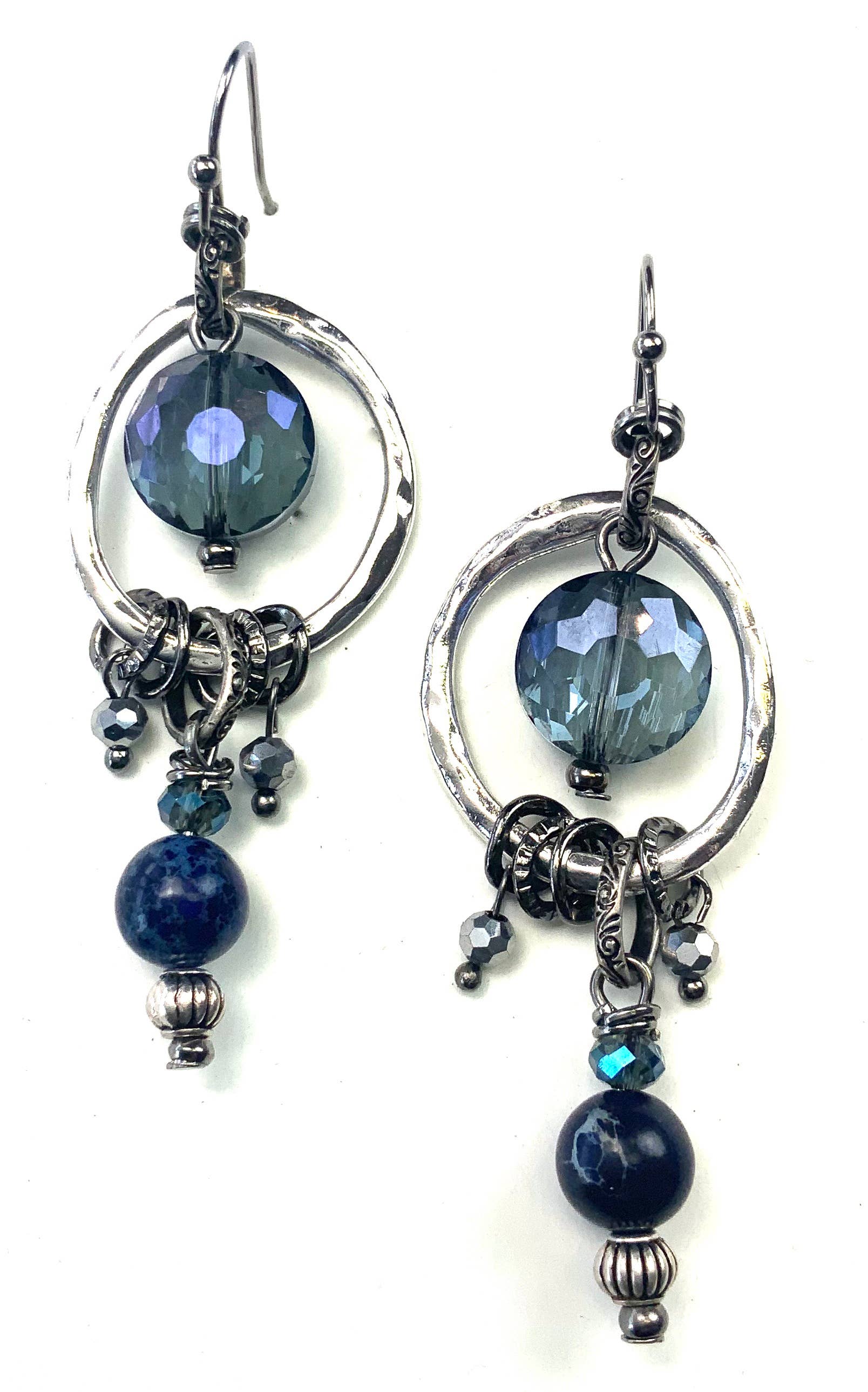 BB231 ER-Ring, Glass & Dangles On Wire