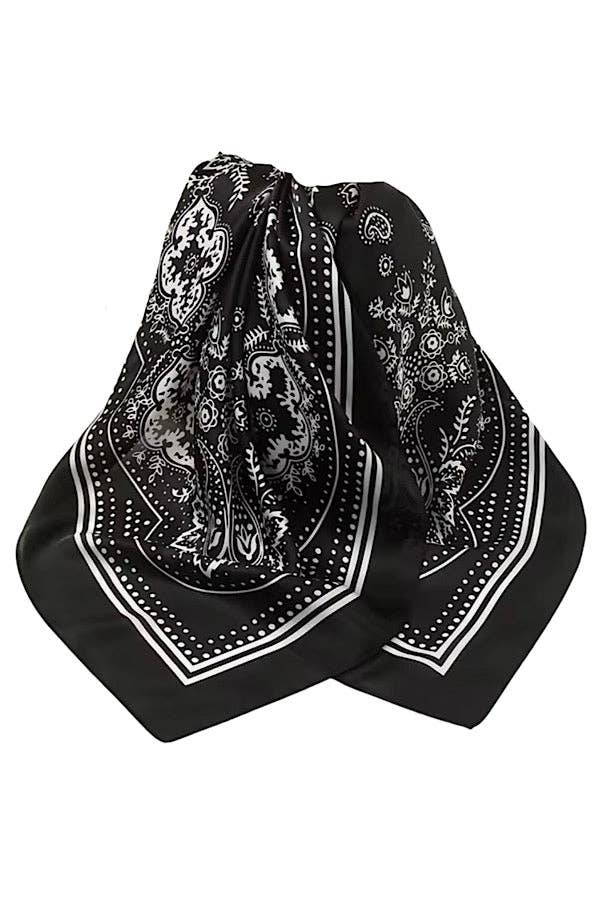 Black Satin Bandana Scarf