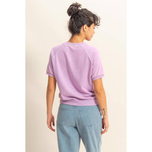 Load image into Gallery viewer, Wisteria Crew Neck Ribbed Tee
