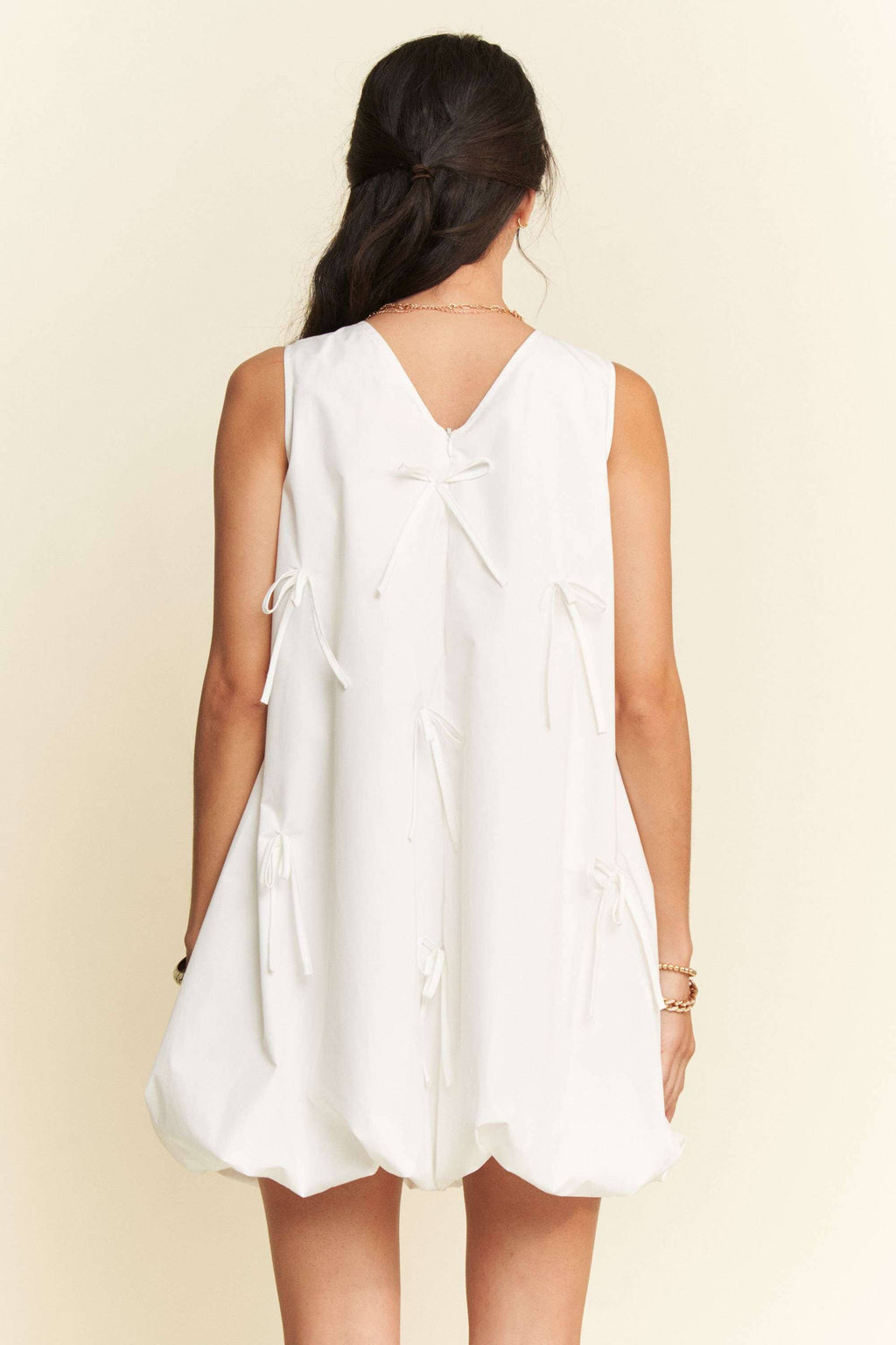 White Bow Bubble Dress