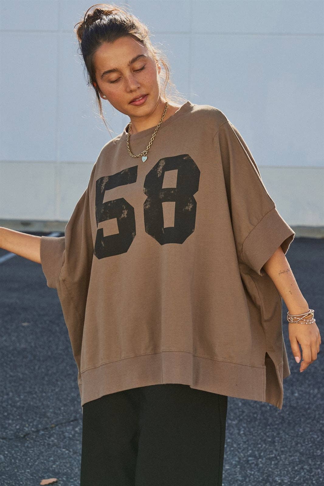 Retro Graphic Oversized Top