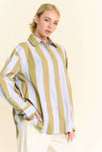 Load image into Gallery viewer, Blue/Camel Stripe Top
