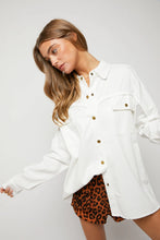 Load image into Gallery viewer, White Patchwork Back Button Up
