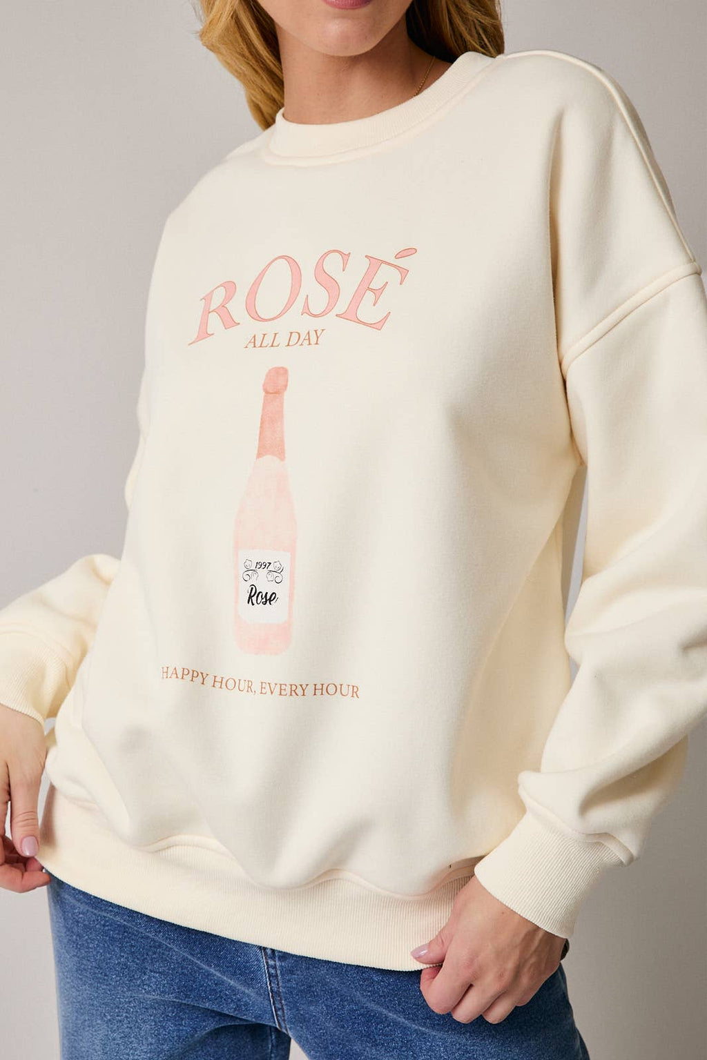 Rosé Graphic Fleece Sweatshirt