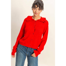Load image into Gallery viewer, Ruffle Collar Cardigan Sweater
