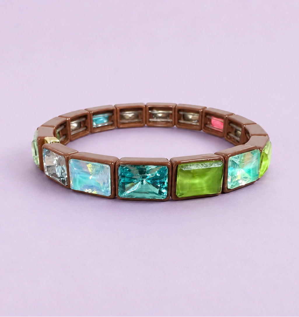 Enamel Stretch Bracelet - Sophie Bright Rainbow