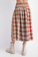 Load image into Gallery viewer, Cinnamon Latte Plaid Mix Skirt
