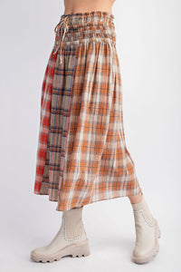 Cinnamon Latte Plaid Mix Skirt