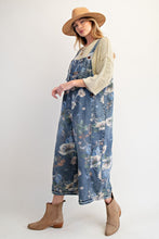 Load image into Gallery viewer, Flower Printed Washed Denim Overalls
