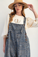 Load image into Gallery viewer, Animal Printed Washed Denim Overalls
