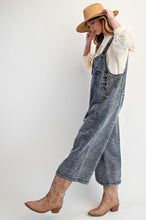 Load image into Gallery viewer, Animal Printed Washed Denim Overalls
