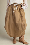 Washed Parachute Maxi Cargo Skirt
