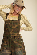 Camo Printed Barrel Overalls