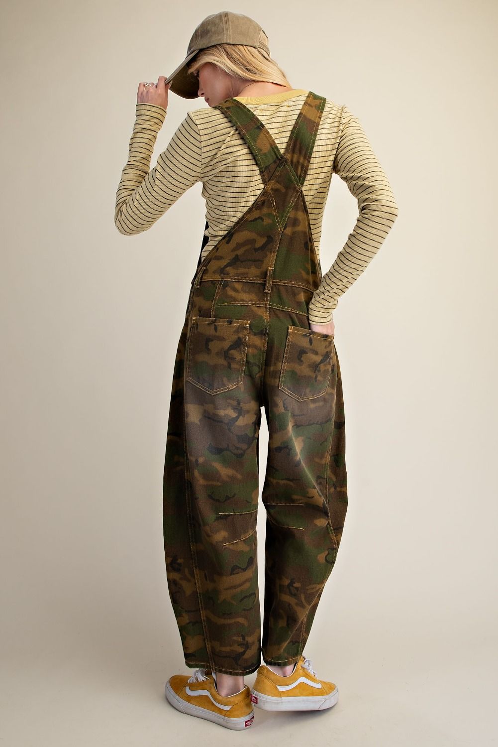 Camo Printed Barrel Overalls