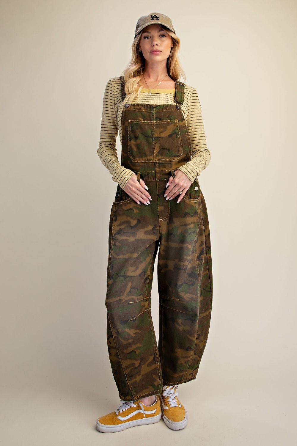 Camo Printed Barrel Overalls