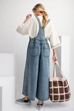 Load image into Gallery viewer, Stone Washed Wide Leg Overalls
