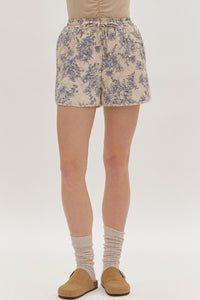 Ecru Floral Printed Short