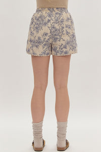 Ecru Floral Printed Short