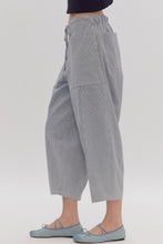 Load image into Gallery viewer, Denim Stripe Crop Bottom Pant
