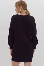 Load image into Gallery viewer, Black Pearl Sleeve Dress
