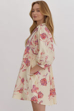 Load image into Gallery viewer, Cream Floral Piped Dress
