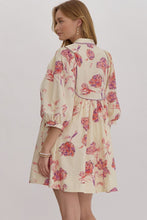 Load image into Gallery viewer, Cream Floral Piped Dress
