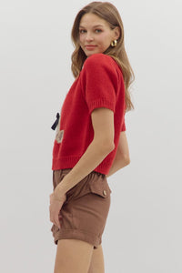 Teddy Bear Short Sleeve Sweater