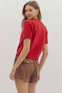 Teddy Bear Short Sleeve Sweater