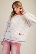 Load image into Gallery viewer, Two Pockets Front Cable Knit Sweater

