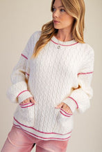 Load image into Gallery viewer, Two Pockets Front Cable Knit Sweater
