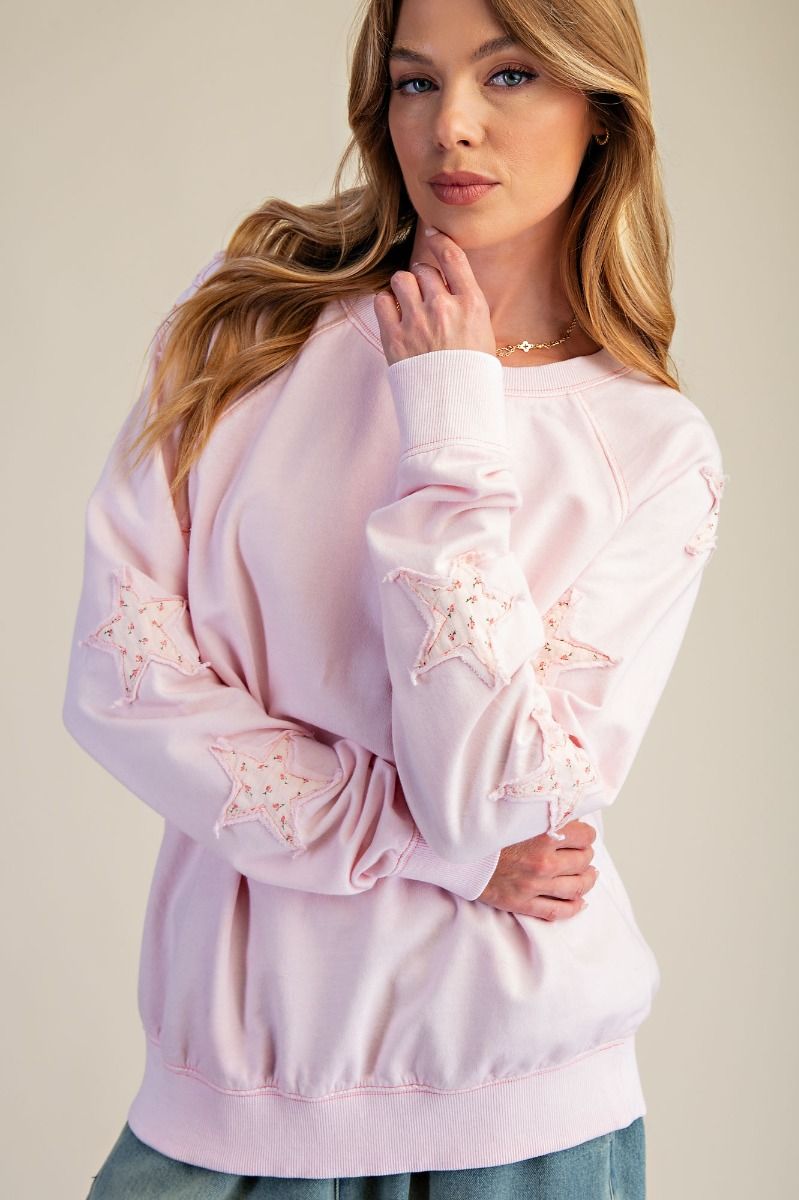 Star Patch Washed Terry Pullover