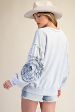 Load image into Gallery viewer, Floral Patch Washed Terry Pullover
