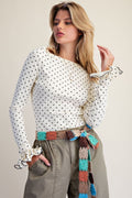 Polka Dot Printed Cotton Top
