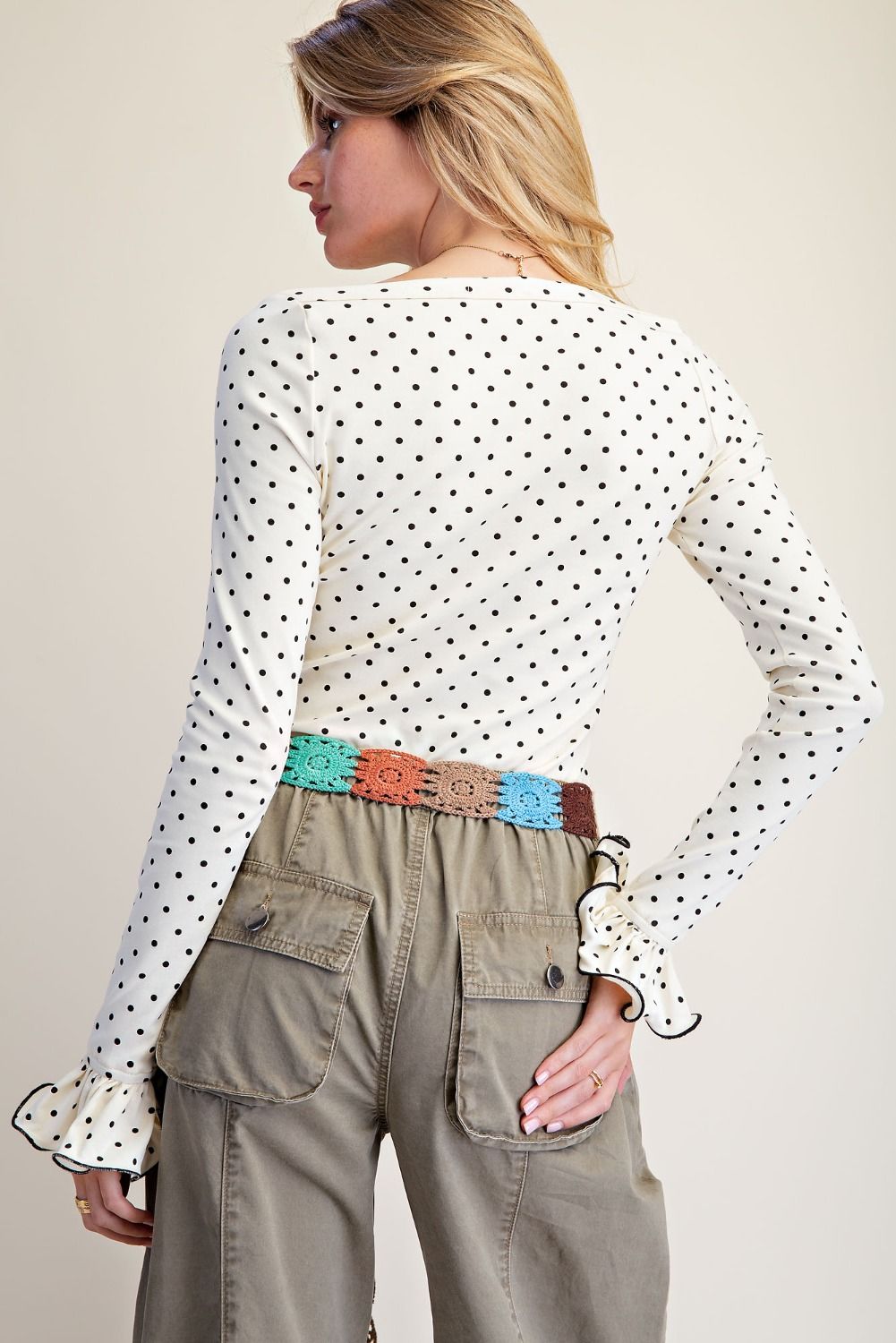 Polka Dot Printed Cotton Top