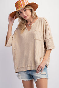 Khaki Mineral Wash Top