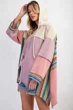 Load image into Gallery viewer, Dusty Lilac Colorblock Hooded Top
