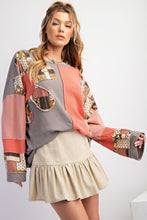 Load image into Gallery viewer, Coral Colorblock Pattern Longsleeve
