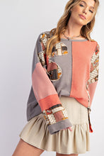 Load image into Gallery viewer, Coral Colorblock Pattern Longsleeve
