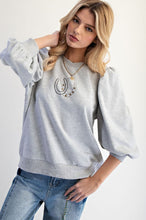 Load image into Gallery viewer, Horseshoes Embroidery Knit Top
