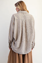 Load image into Gallery viewer, Stripe Button Down Oversized Shirt
