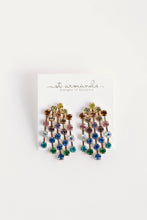 Load image into Gallery viewer, Rainbow Rhinestone Tassel Statement Earrings
